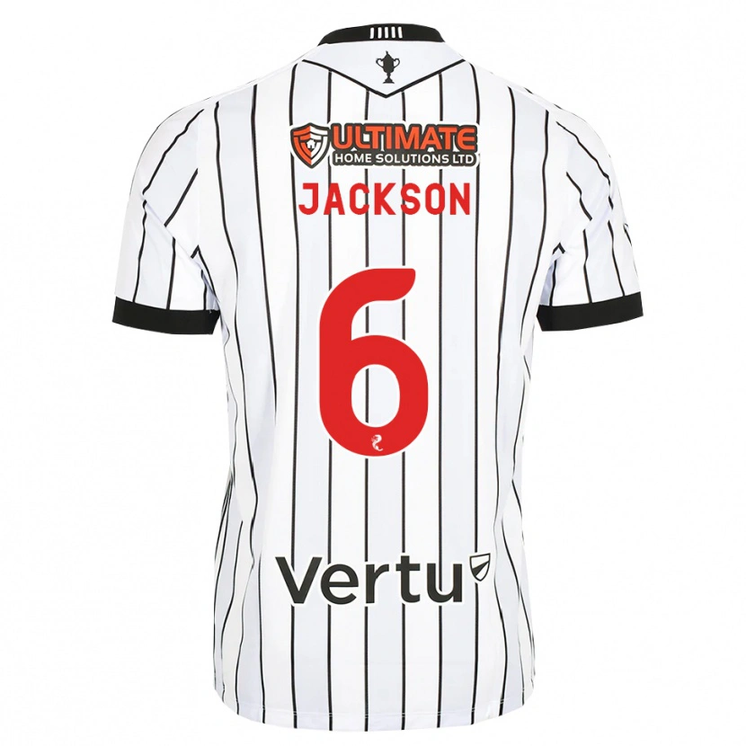 Danxen Niño Camiseta Louis Jackson #6 Blanco Negro Rojo 1ª Equipación 2026/27 La Camisa