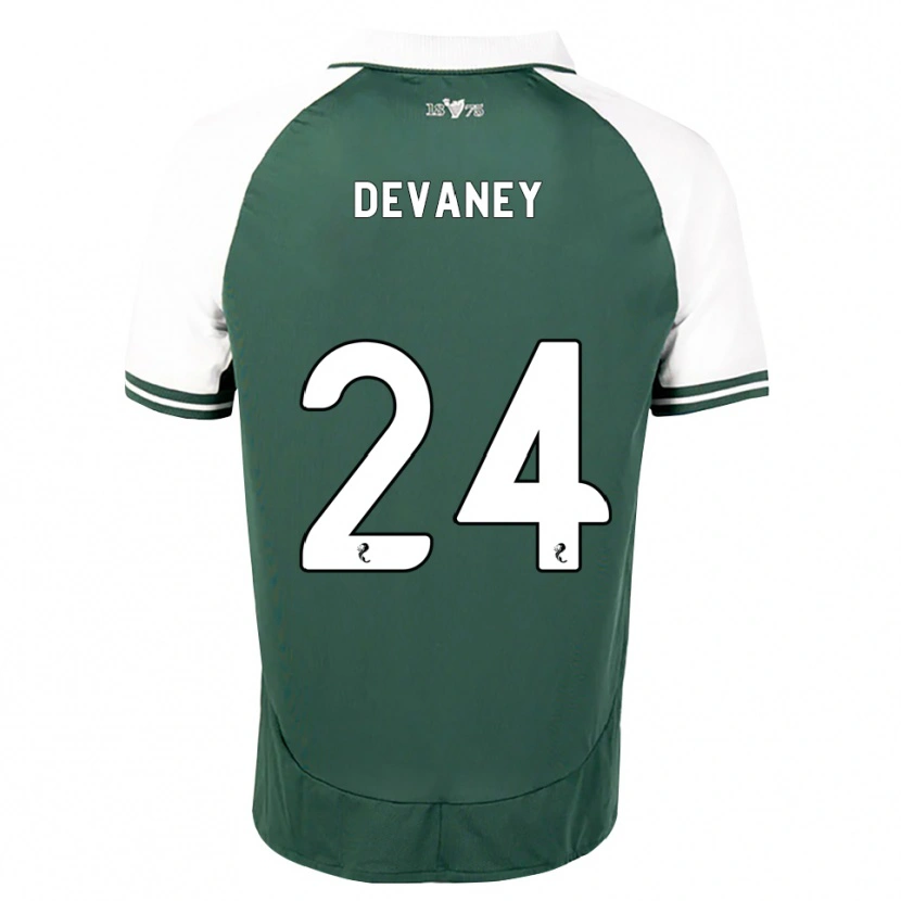 Danxen Niño Camiseta Jacob Devaney #24 Verde Marino Blanco 1ª Equipación 2026/27 La Camisa