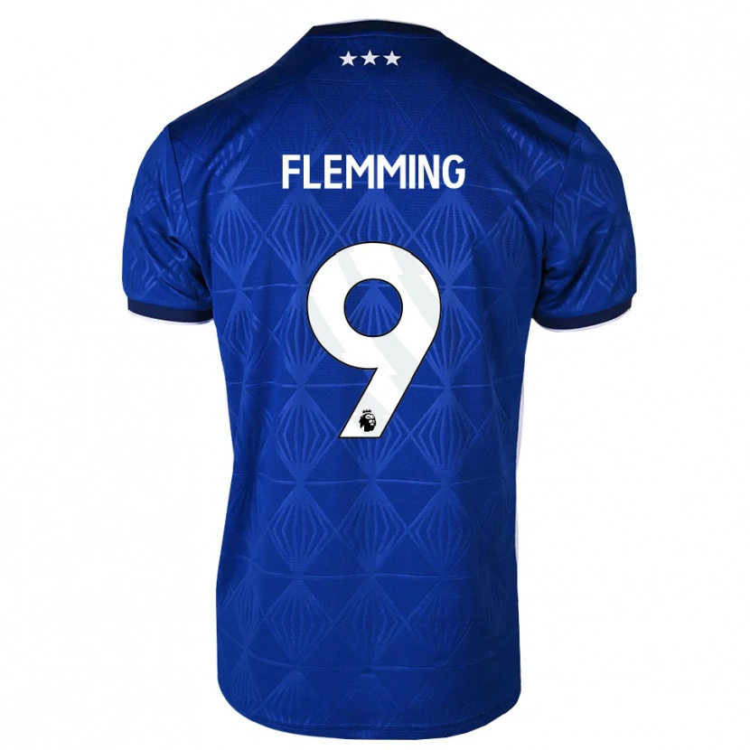 Danxen Niño Camiseta Zian Flemming #9 Azul Medio Blanco Rojo 1ª Equipación 2026/27 La Camisa