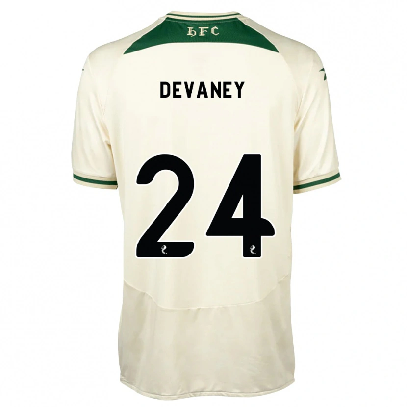 Danxen Niño Camiseta Jacob Devaney #24 Blanco Verde Bosque 2ª Equipación 2026/27 La Camisa