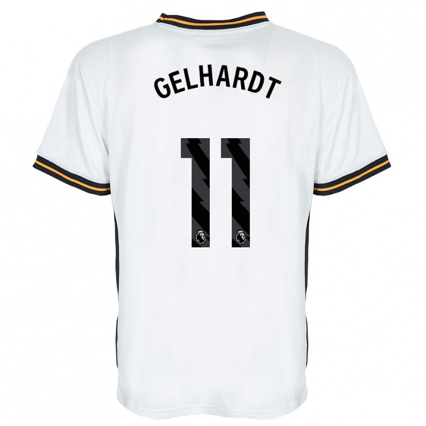 Danxen Niño Camiseta Joe Gelhardt #11 Blanco Naranja Negro 2ª Equipación 2026/27 La Camisa