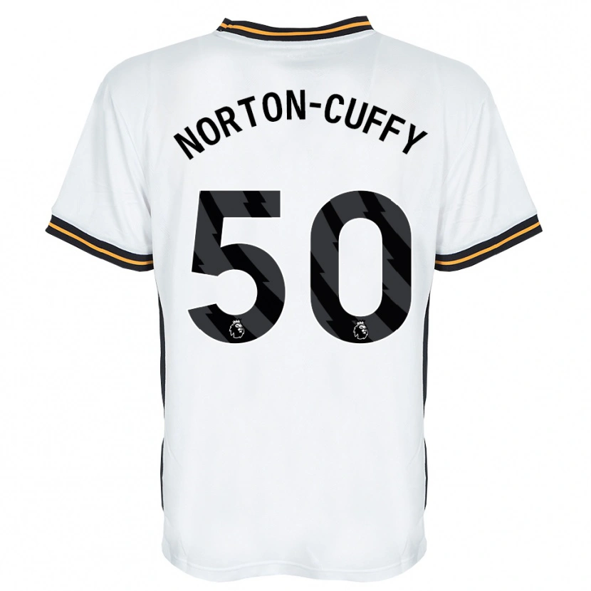 Danxen Niño Camiseta Brooke Norton-Cuffy #50 Blanco Naranja Negro 2ª Equipación 2026/27 La Camisa