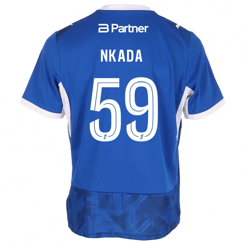 Danxen Niño Camiseta Timothé Nkada #59 Azul Medio Blanco 1ª Equipación 2026/27 La Camisa