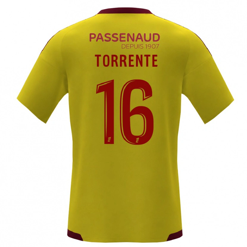 Danxen Niño Camiseta Raúl Torrente #16 Amarillo Rojo Verde 2ª Equipación 2026/27 La Camisa