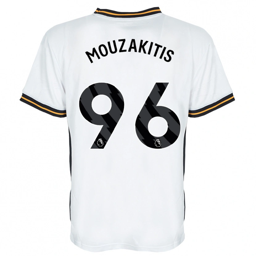 Danxen Niño Camiseta Christos Mouzakitis #96 Blanco Naranja Negro 2ª Equipación 2026/27 La Camisa