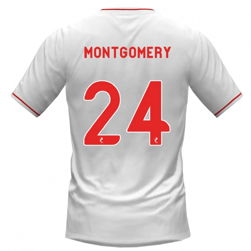 Danxen Hombre Camiseta Adam Montgomery #24 Blanco Rojo 2ª Equipación 2026/27 La Camisa