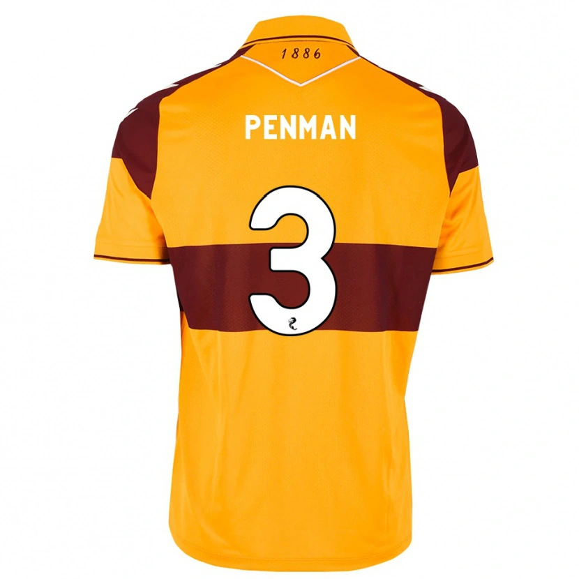 Danxen Hombre Camiseta Jenna Penman #3 Granate Naranja 1ª Equipación 2026/27 La Camisa