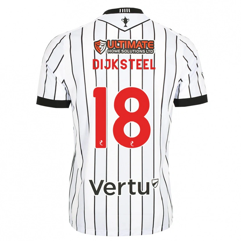 Danxen Hombre Camiseta Malik Dijksteel #18 Blanco Negro Rojo 1ª Equipación 2026/27 La Camisa
