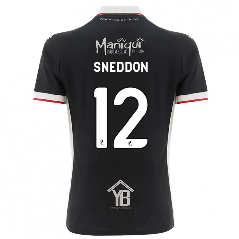 Danxen Hombre Camiseta Jamie Sneddon #12 Negro Blanco Rojo 1ª Equipación 2026/27 La Camisa