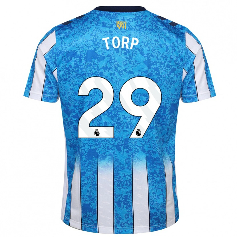Danxen Hombre Camiseta Victor Torp #29 Blanco Azul Naranja 1ª Equipación 2026/27 La Camisa