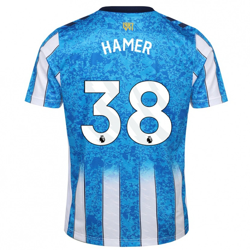 Danxen Hombre Camiseta Gustavo Hamer #38 Blanco Azul Naranja 1ª Equipación 2026/27 La Camisa