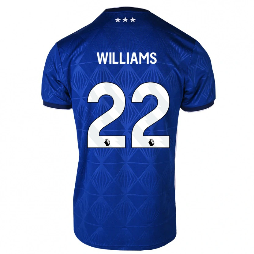 Danxen Hombre Camiseta Evie Williams #22 Azul Medio Blanco Rojo 1ª Equipación 2026/27 La Camisa