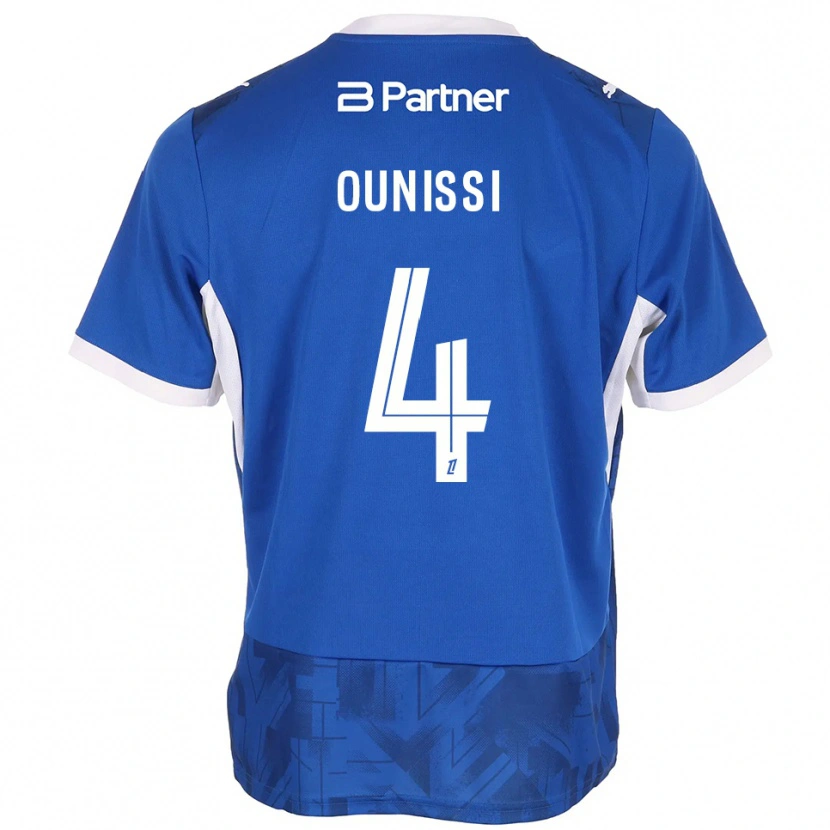 Danxen Hombre Camiseta Ilian Ounissi #4 Azul Medio Blanco 1ª Equipación 2026/27 La Camisa