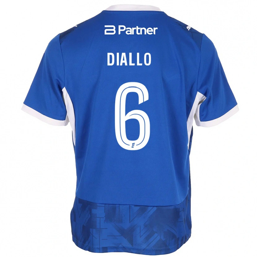 Danxen Hombre Camiseta Amadou Diallo #6 Azul Medio Blanco 1ª Equipación 2026/27 La Camisa