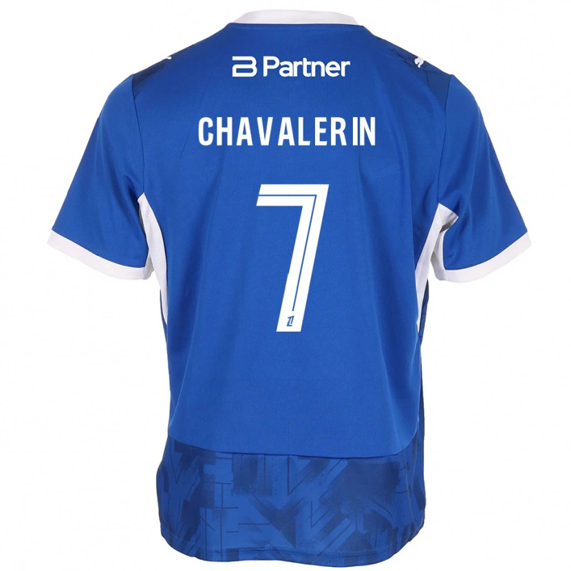 Danxen Hombre Camiseta Xavier Chavalerin #7 Azul Medio Blanco 1ª Equipación 2026/27 La Camisa