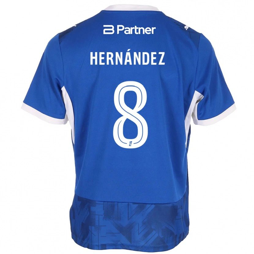Danxen Hombre Camiseta Pablo Hernandez #8 Azul Medio Blanco 1ª Equipación 2026/27 La Camisa