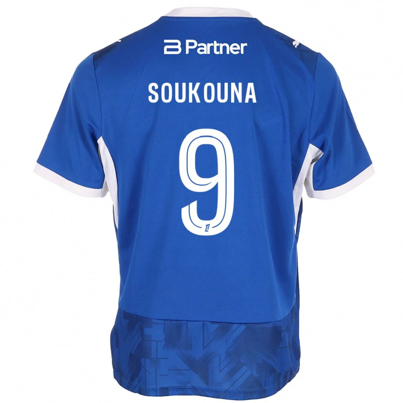 Danxen Hombre Camiseta Idrissa Soukouna #9 Azul Medio Blanco 1ª Equipación 2026/27 La Camisa