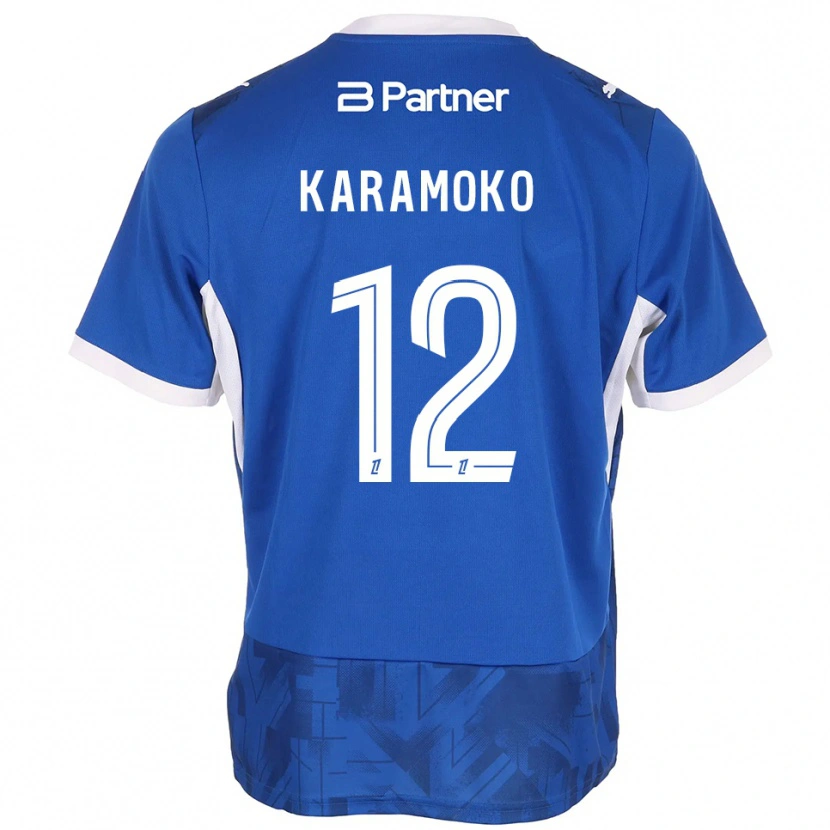 Danxen Hombre Camiseta Noah Karamoko #12 Azul Medio Blanco 1ª Equipación 2026/27 La Camisa
