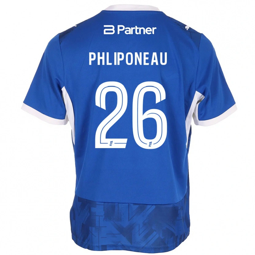Danxen Hombre Camiseta Alexandre Phliponeau #26 Azul Medio Blanco 1ª Equipación 2026/27 La Camisa