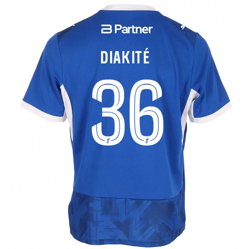 Danxen Hombre Camiseta Amadou Diakité #36 Azul Medio Blanco 1ª Equipación 2026/27 La Camisa