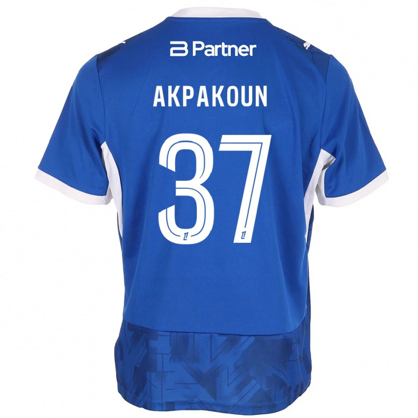 Danxen Hombre Camiseta Tom Akpakoun #37 Azul Medio Blanco 1ª Equipación 2026/27 La Camisa