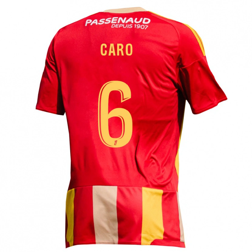 Danxen Hombre Camiseta Titouan Caro #6 Rojo Amarillo Verde 1ª Equipación 2026/27 La Camisa