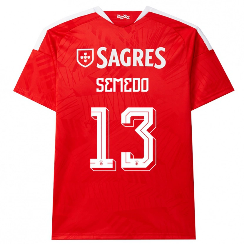 Danxen Hombre Camiseta Benjamim Semedo #13 Rojo Blanco Amarillo 1ª Equipación 2026/27 La Camisa