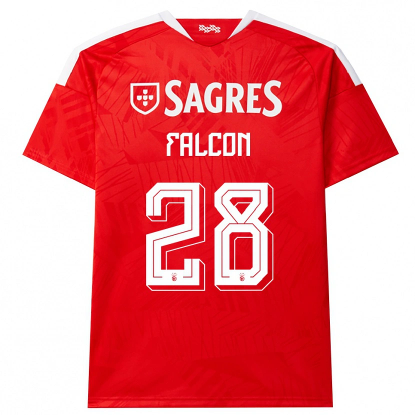 Danxen Hombre Camiseta Andrea Falcón #28 Rojo Blanco Amarillo 1ª Equipación 2026/27 La Camisa