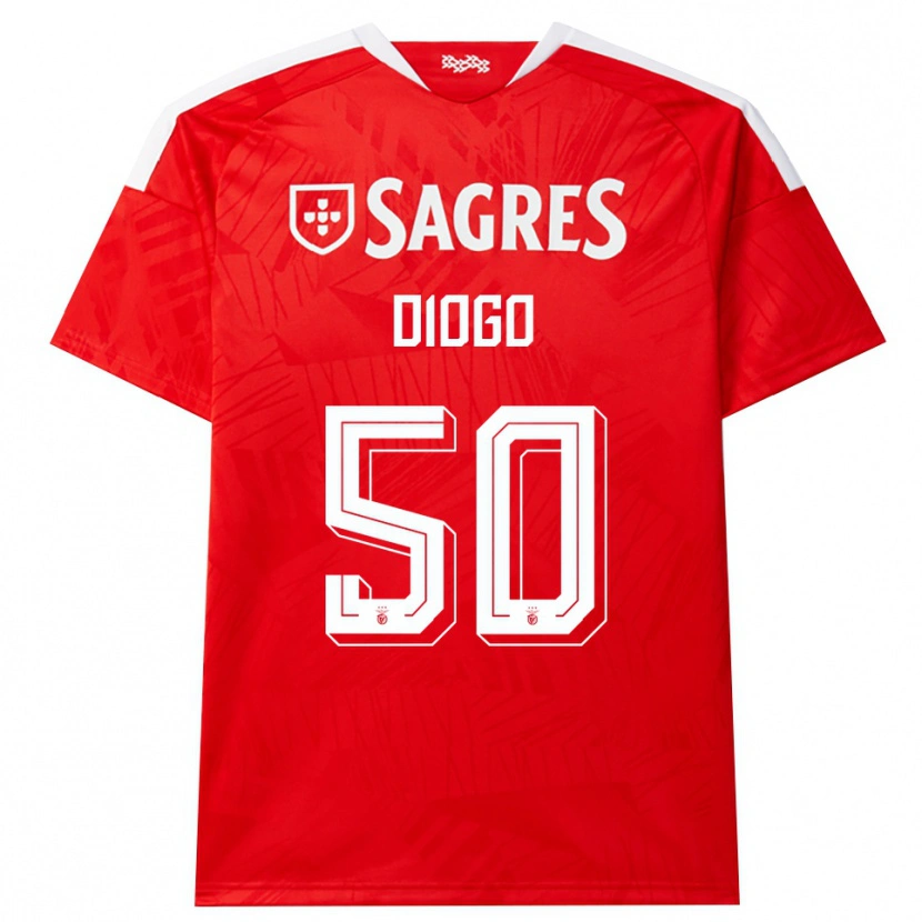 Danxen Hombre Camiseta Diogo Ferreira #50 Rojo Blanco Amarillo 1ª Equipación 2026/27 La Camisa