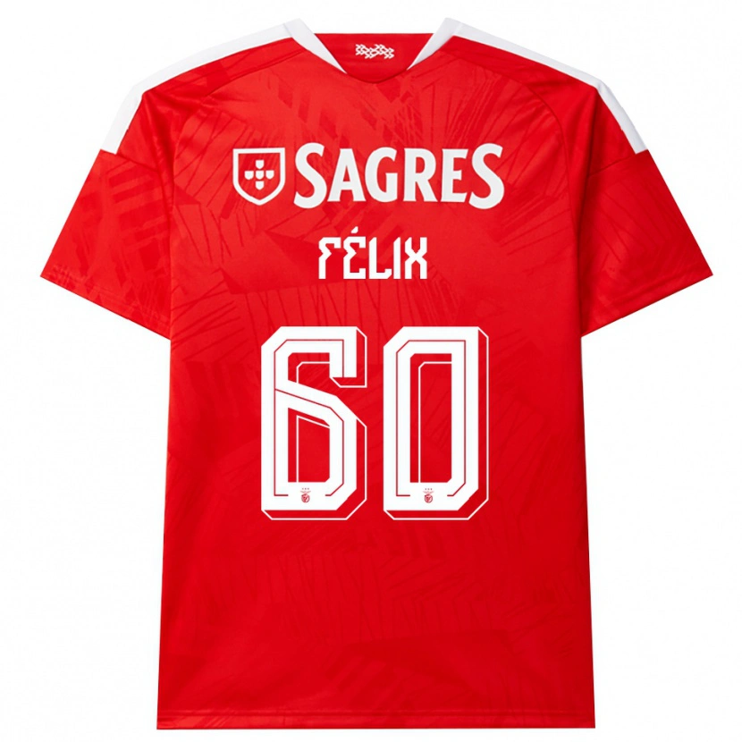 Danxen Hombre Camiseta Nuno Félix #60 Rojo Blanco Amarillo 1ª Equipación 2026/27 La Camisa