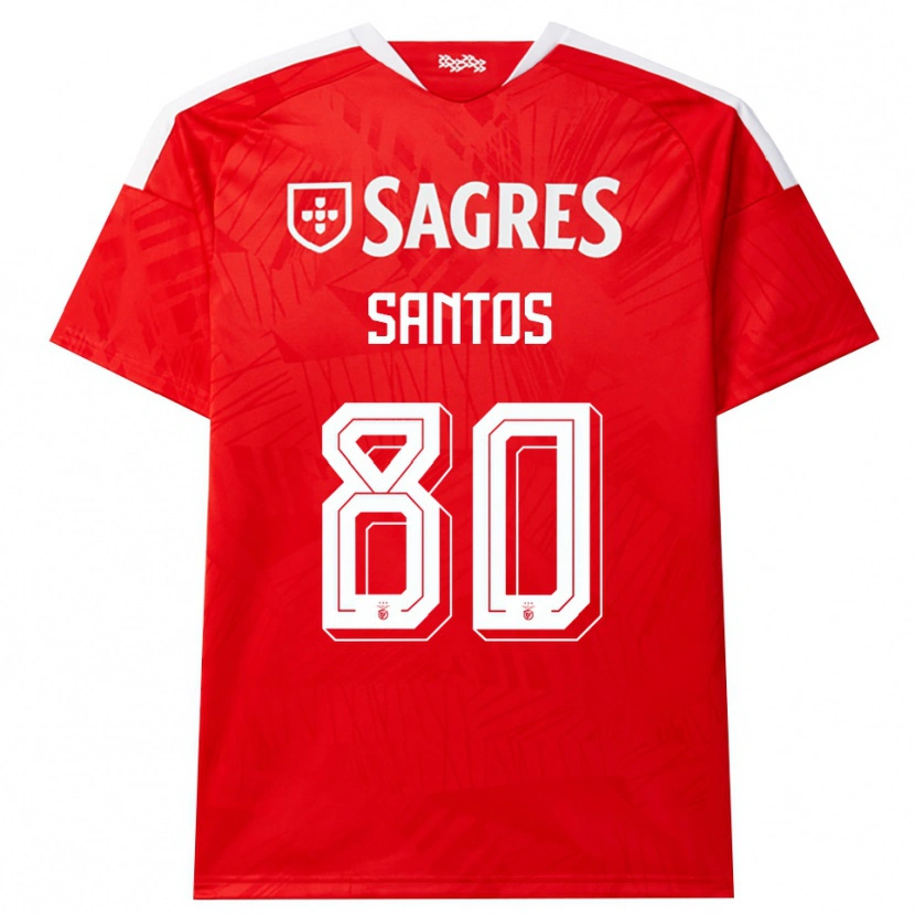 Danxen Hombre Camiseta Pedro Santos #80 Rojo Blanco Amarillo 1ª Equipación 2026/27 La Camisa