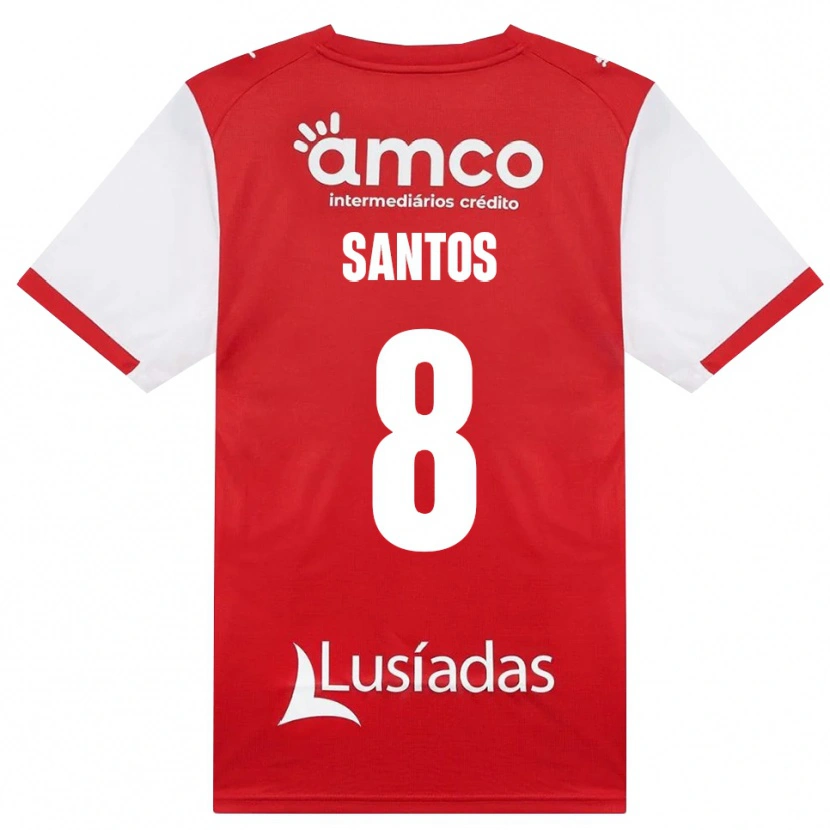 Danxen Hombre Camiseta Vicente Santos #8 Rojo Blanco Negro 1ª Equipación 2026/27 La Camisa