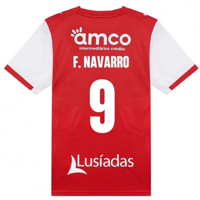 Danxen Hombre Camiseta Fran Navarro #9 Rojo Blanco Negro 1ª Equipación 2026/27 La Camisa