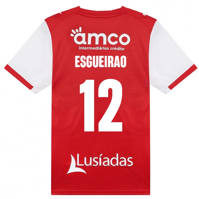 Danxen Hombre Camiseta Íris Esgueirão #12 Rojo Blanco Negro 1ª Equipación 2026/27 La Camisa