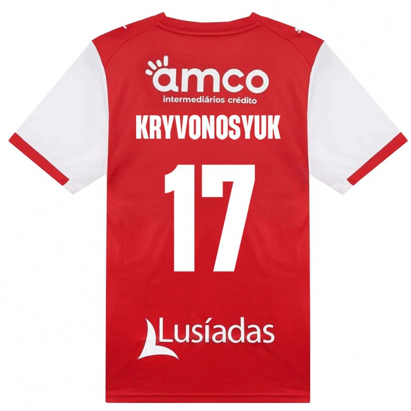 Danxen Hombre Camiseta Leonardo Kryvonosyuk #17 Rojo Blanco Negro 1ª Equipación 2026/27 La Camisa