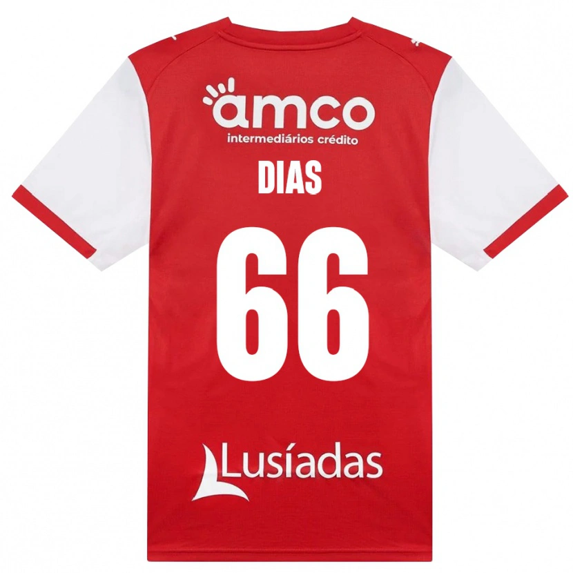 Danxen Hombre Camiseta Gonçalo Dias #66 Rojo Blanco Negro 1ª Equipación 2026/27 La Camisa