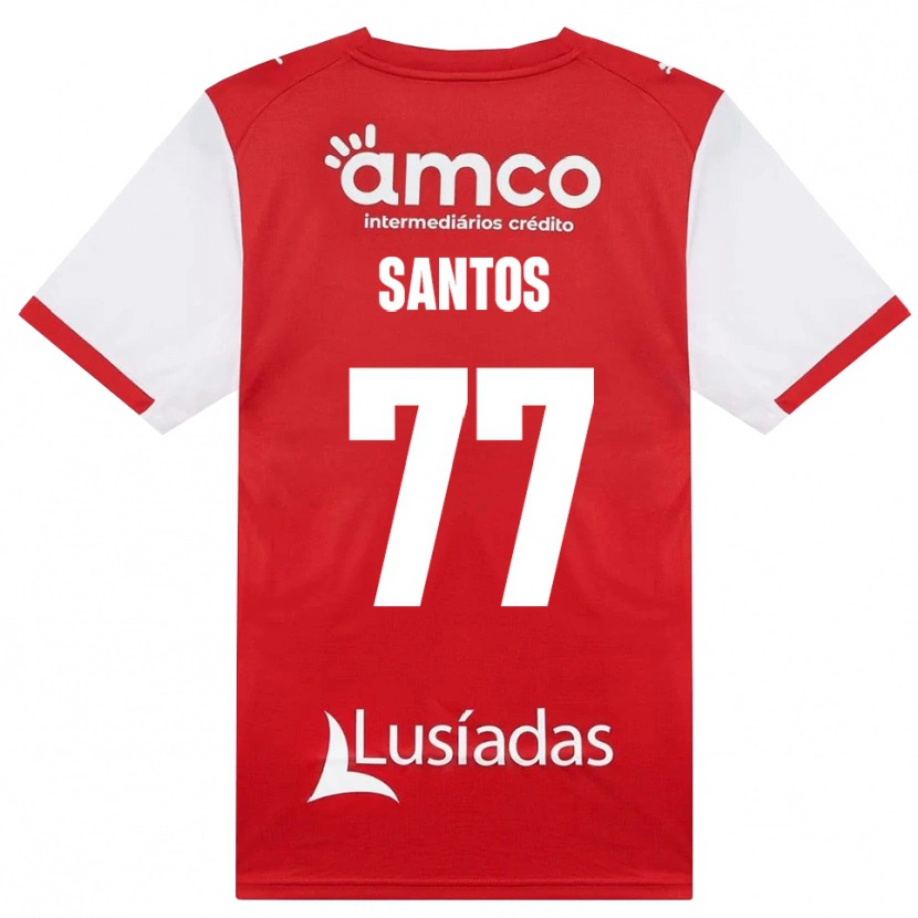 Danxen Hombre Camiseta Edu Santos #77 Rojo Blanco Negro 1ª Equipación 2026/27 La Camisa