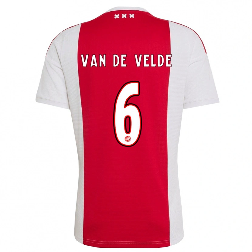 Danxen Hombre Camiseta Jonna Van De Velde #6 Rojo Blanco Amarillo 1ª Equipación 2026/27 La Camisa