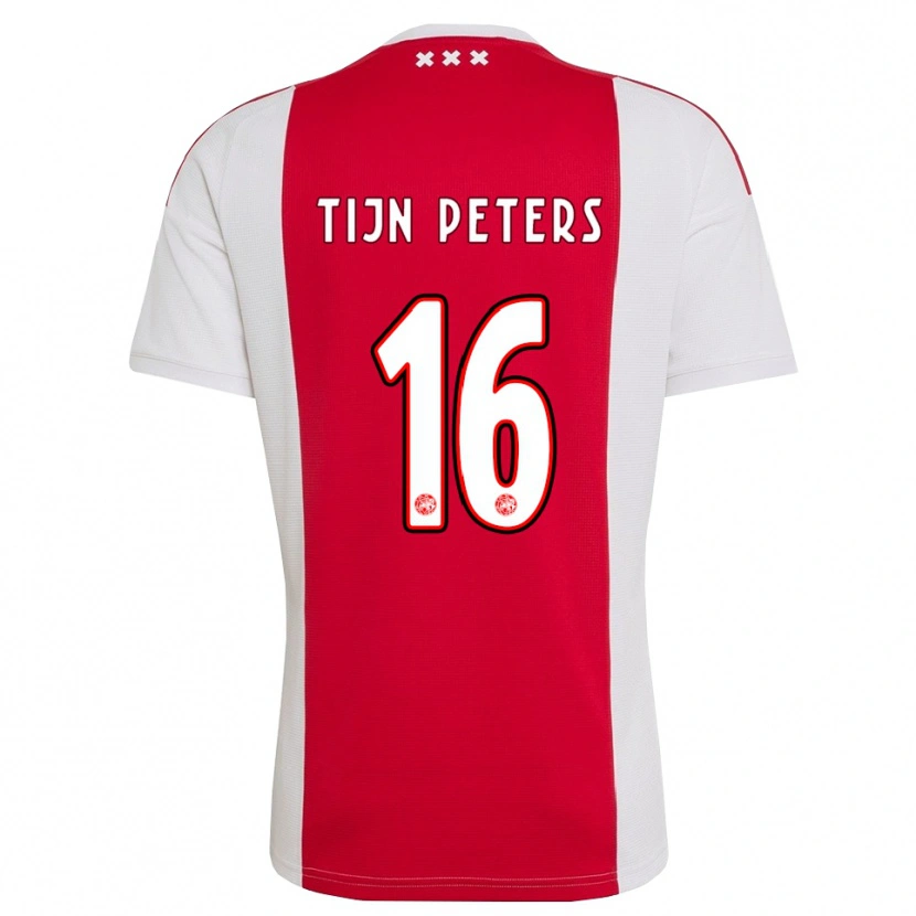 Danxen Hombre Camiseta Tijn Peters #16 Rojo Blanco Amarillo 1ª Equipación 2026/27 La Camisa