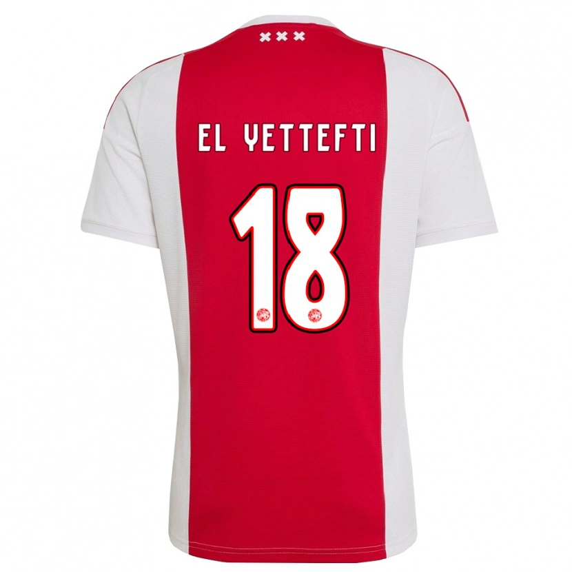 Danxen Hombre Camiseta Adil Amghar El Yettefti #18 Rojo Blanco Amarillo 1ª Equipación 2026/27 La Camisa