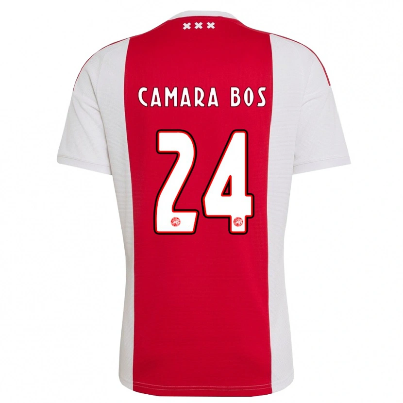 Danxen Hombre Camiseta Daniel Camara Bos #24 Rojo Blanco Amarillo 1ª Equipación 2026/27 La Camisa