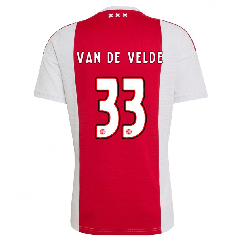 Danxen Hombre Camiseta Jonna Van De Velde #33 Rojo Blanco Amarillo 1ª Equipación 2026/27 La Camisa