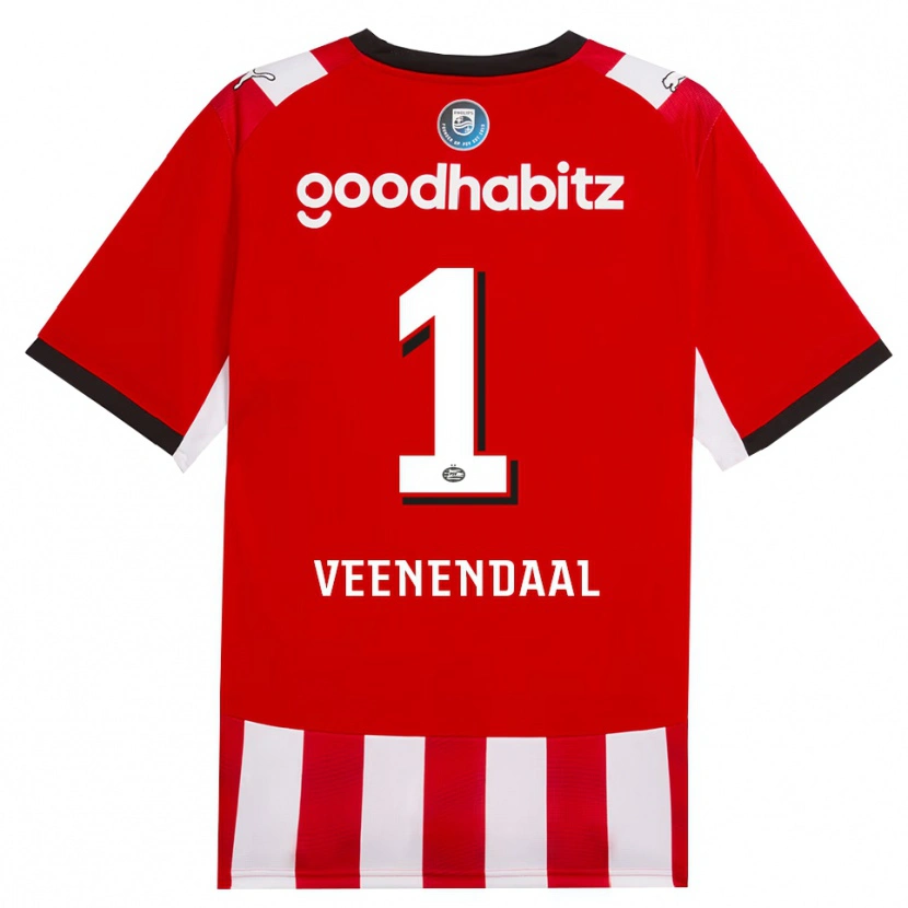 Danxen Hombre Camiseta Sari Van Veenendaal #1 Rojo Blanco Negro 1ª Equipación 2026/27 La Camisa