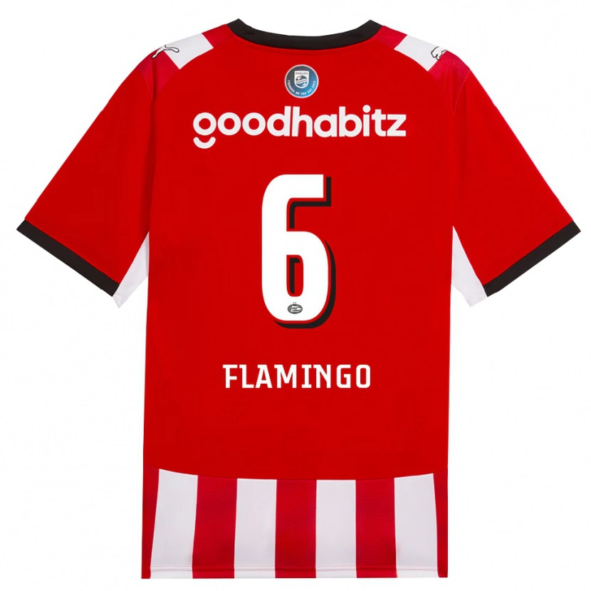 Danxen Hombre Camiseta Ryan Flamingo #6 Rojo Blanco Negro 1ª Equipación 2026/27 La Camisa