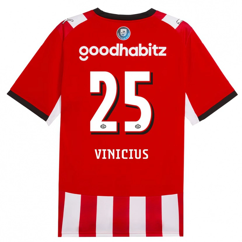 Danxen Hombre Camiseta Carlos Vinicius #25 Rojo Blanco Negro 1ª Equipación 2026/27 La Camisa
