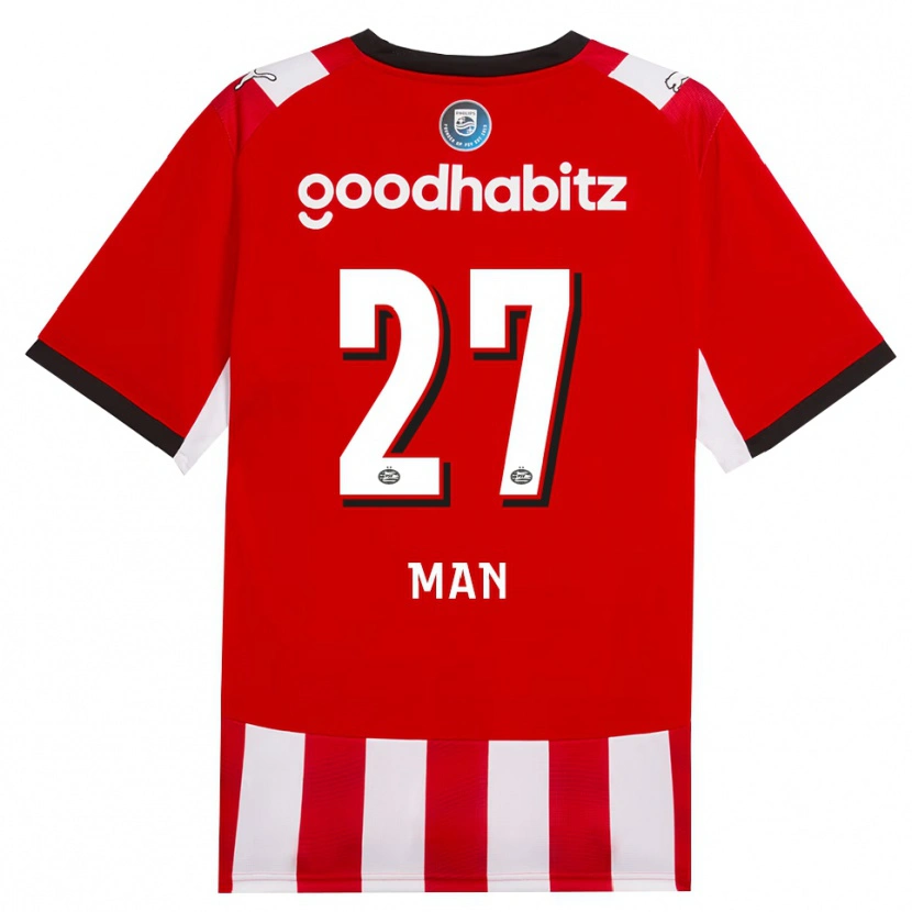 Danxen Hombre Camiseta Dennis Man #27 Rojo Blanco Negro 1ª Equipación 2026/27 La Camisa