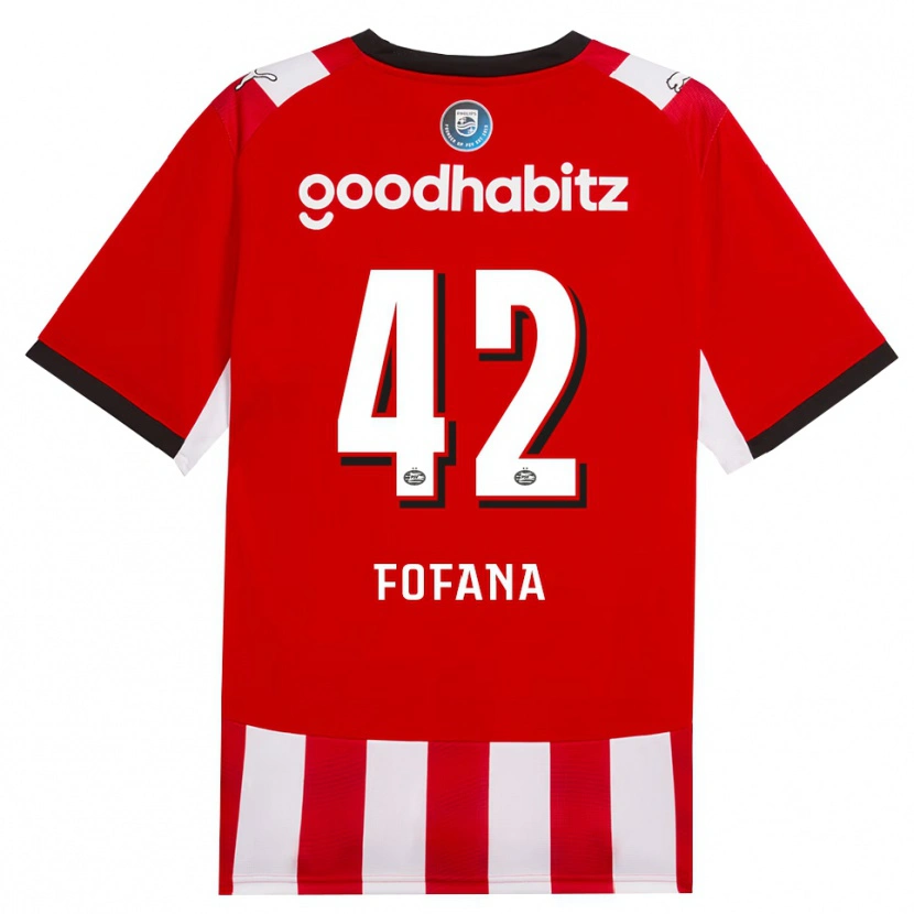Danxen Hombre Camiseta Fode Fofana #42 Rojo Blanco Negro 1ª Equipación 2026/27 La Camisa