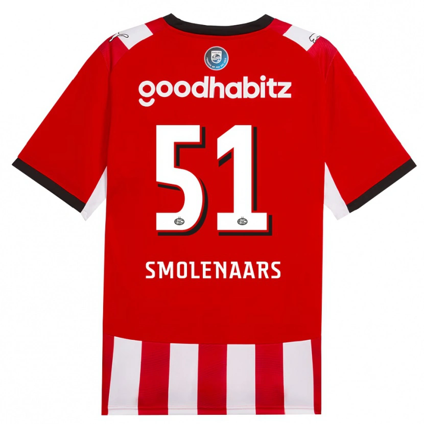 Danxen Hombre Camiseta Tijn Smolenaars #51 Rojo Blanco Negro 1ª Equipación 2026/27 La Camisa
