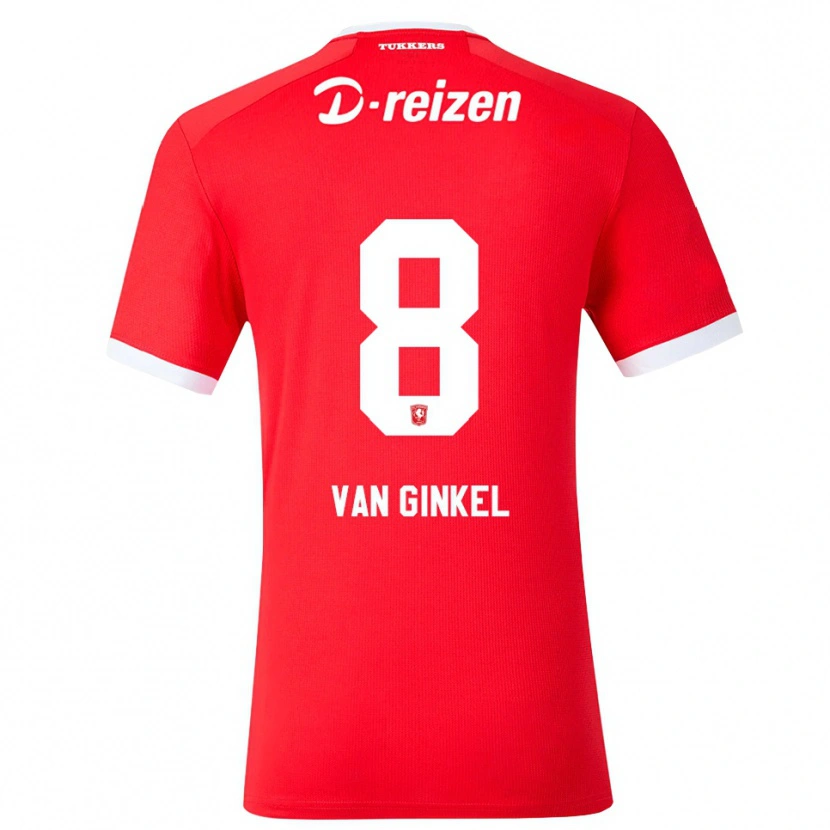 Danxen Hombre Camiseta Danique Van Ginkel #8 Rojo Blanco 1ª Equipación 2026/27 La Camisa