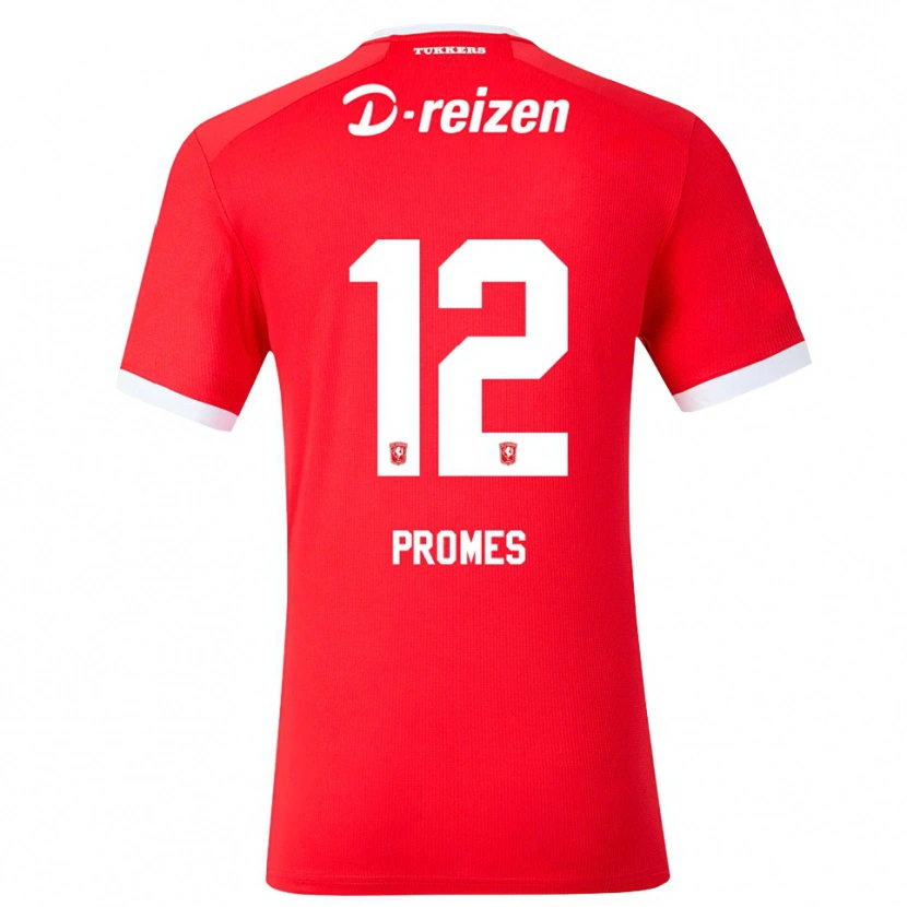 Danxen Hombre Camiseta Valentino Promes #12 Rojo Blanco 1ª Equipación 2026/27 La Camisa